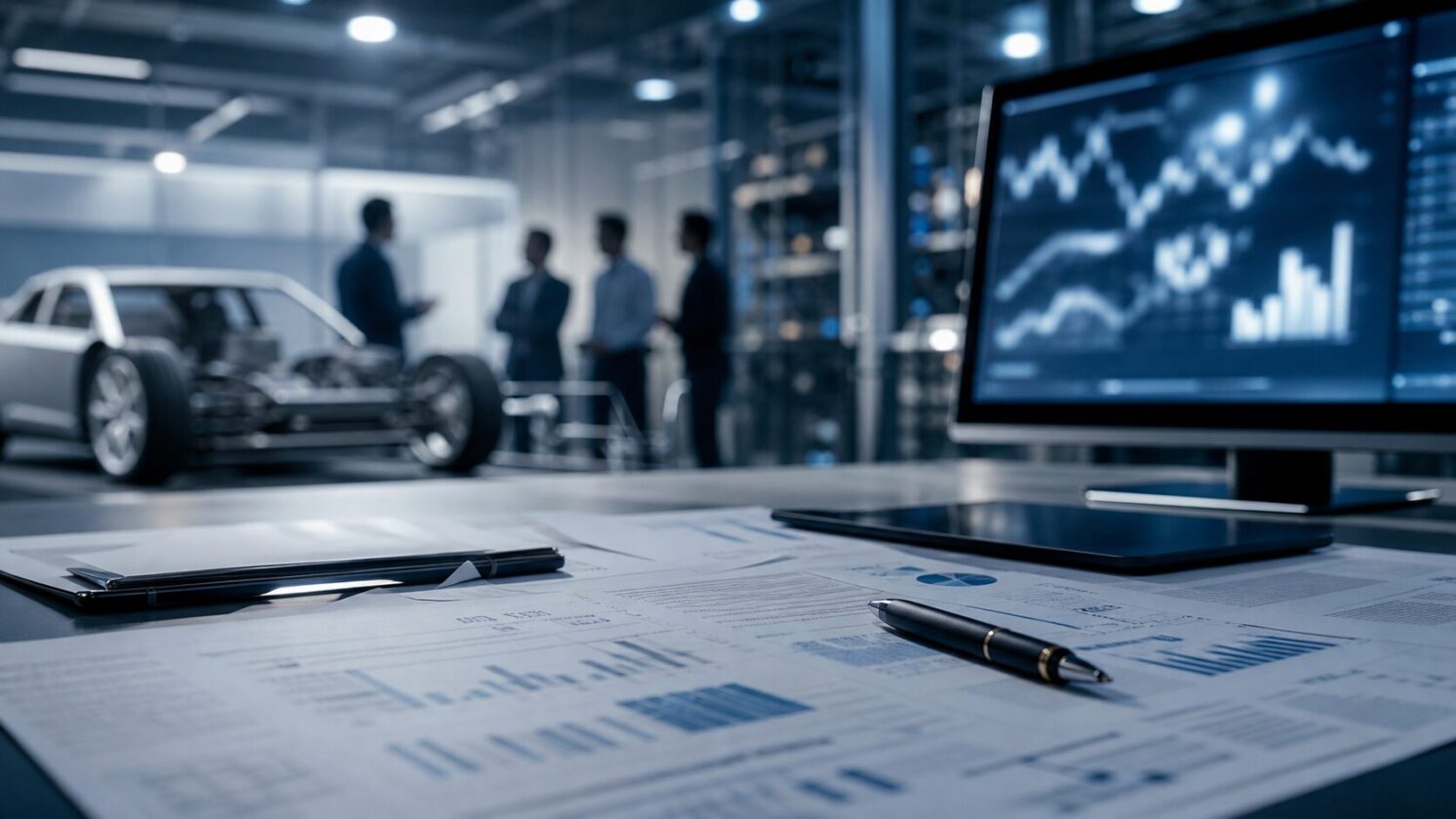 Imagem editorial para a matéria: Engenheiros da Volkswagen são acusados de insider trading em caso ligado à Rivian