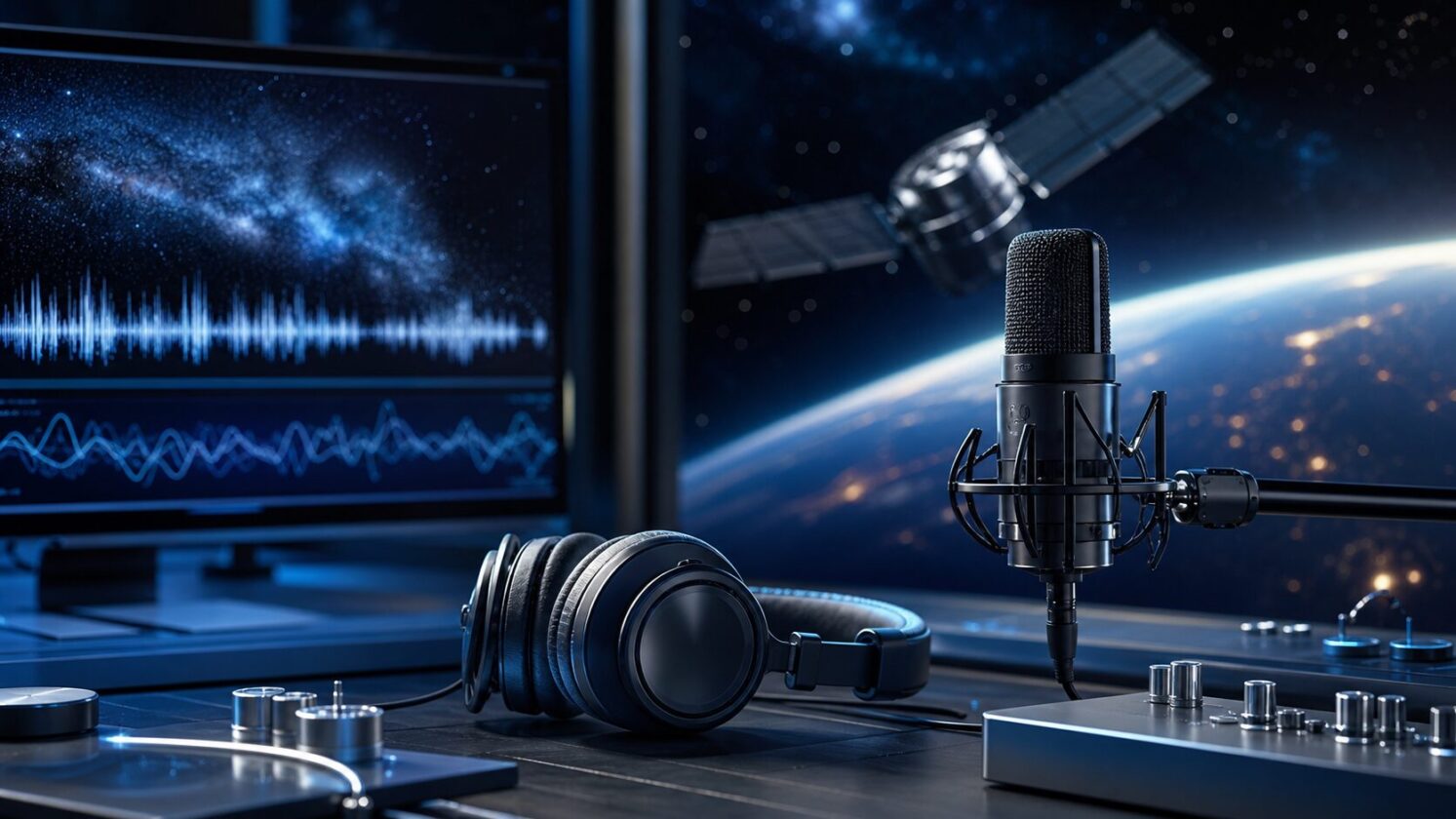 Imagem editorial para a matéria: ESA lança podcast que transforma dados de missões espaciais em som