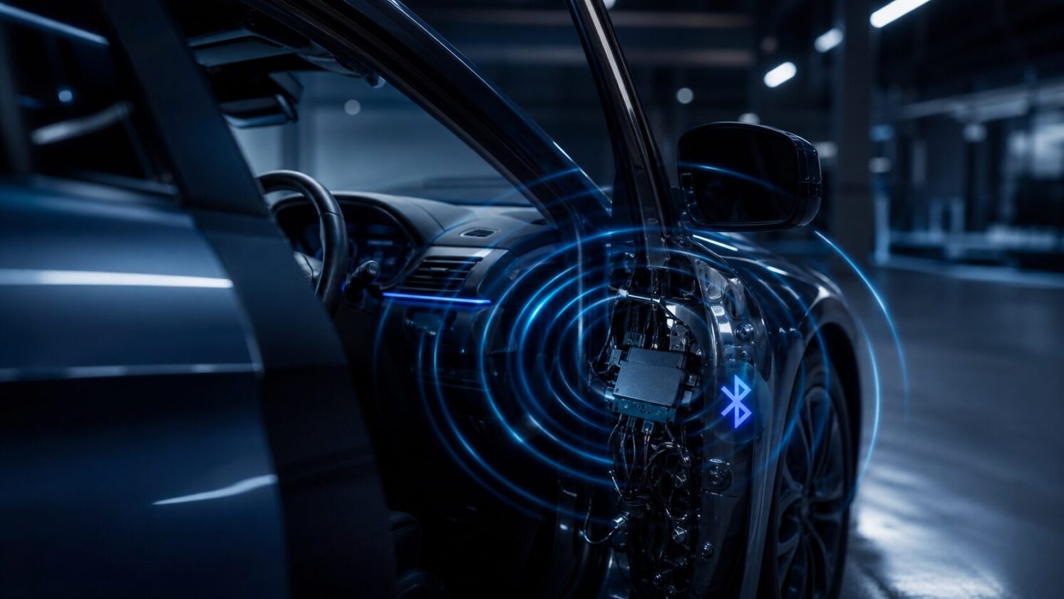 Imagem editorial para a matéria: Falha em sistema antifurto pode expor 2,2 milhões de carros a ataque por Bluetooth
