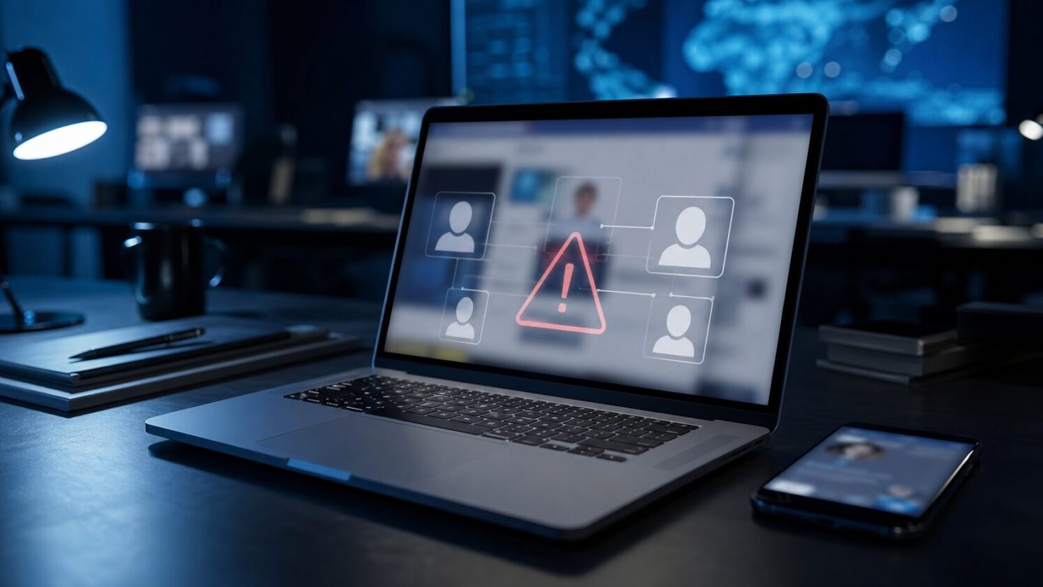 Imagem editorial para a matéria: FBI alerta para perfis falsos nas redes sociais usados para golpear vítimas de crimes