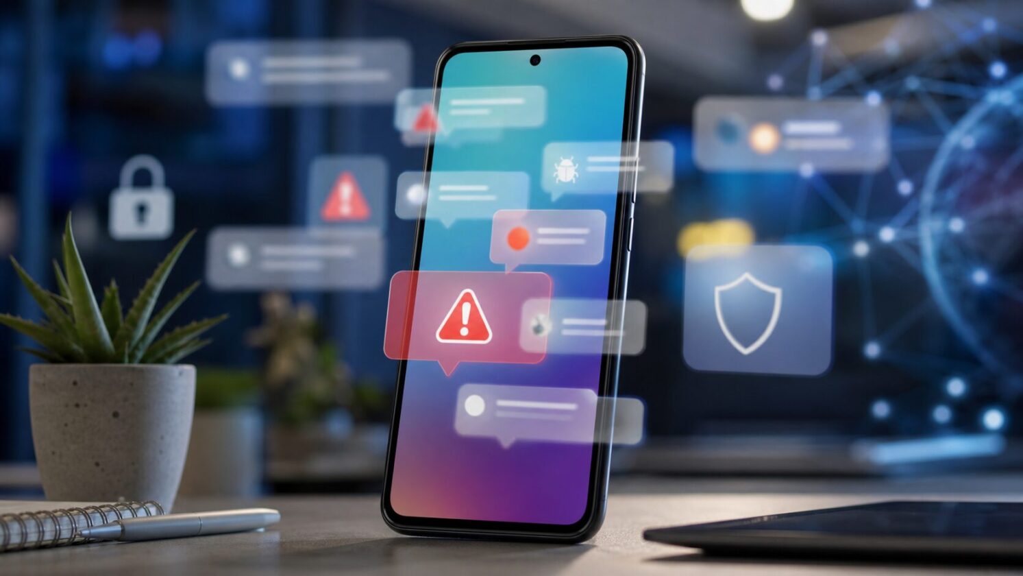Imagem editorial para a matéria: Guia orienta usuários de Android a reduzir risco de anúncios invasivos no celular