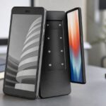 Imagem editorial gerada para a pauta: Hisense apresenta celular E Ink com tela LCD colorida destacável