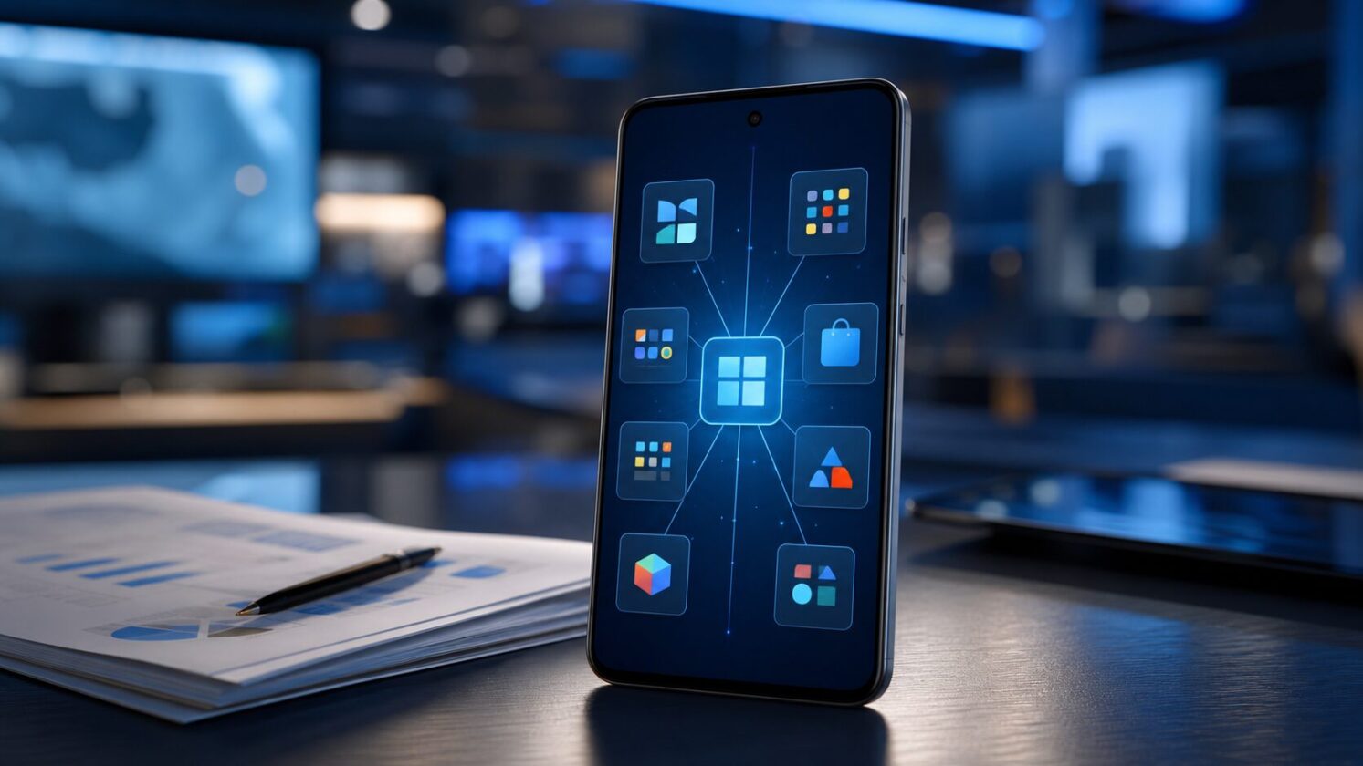 Imagem editorial para a matéria: Indícios apontam que Google pode integrar lojas de apps de terceiros à Play Store