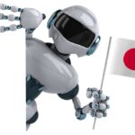 Robô humanoide em ambiente urbano, tema relacionado à estratégia do Japão para expandir a adoção de robôs