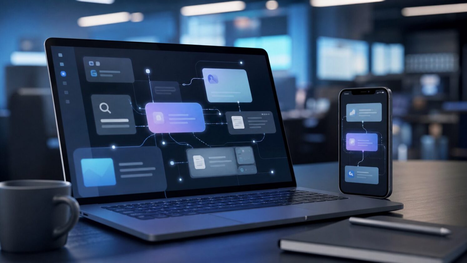 Imagem editorial para a matéria: Meta atualiza Meta AI para planejar, pesquisar e executar tarefas com Muse Spark 1.1