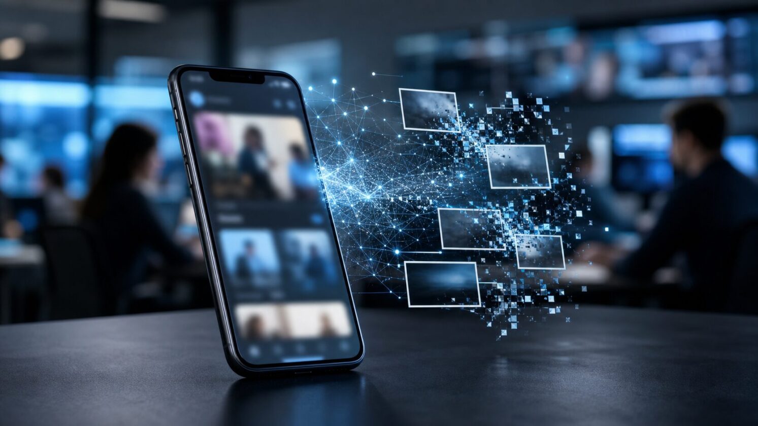 Imagem editorial gerada para a pauta: Meta desativa recurso do Instagram que permitia criar imagens de IA a partir de contas públicas
