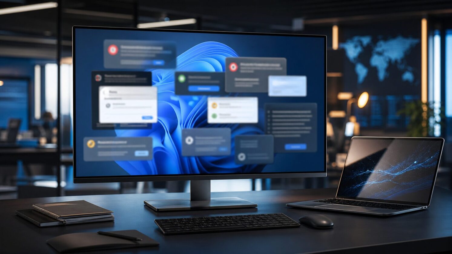 Imagem editorial para a matéria: Microsoft pressiona LG após reclamações sobre pop-ups da McAfee no Windows 11