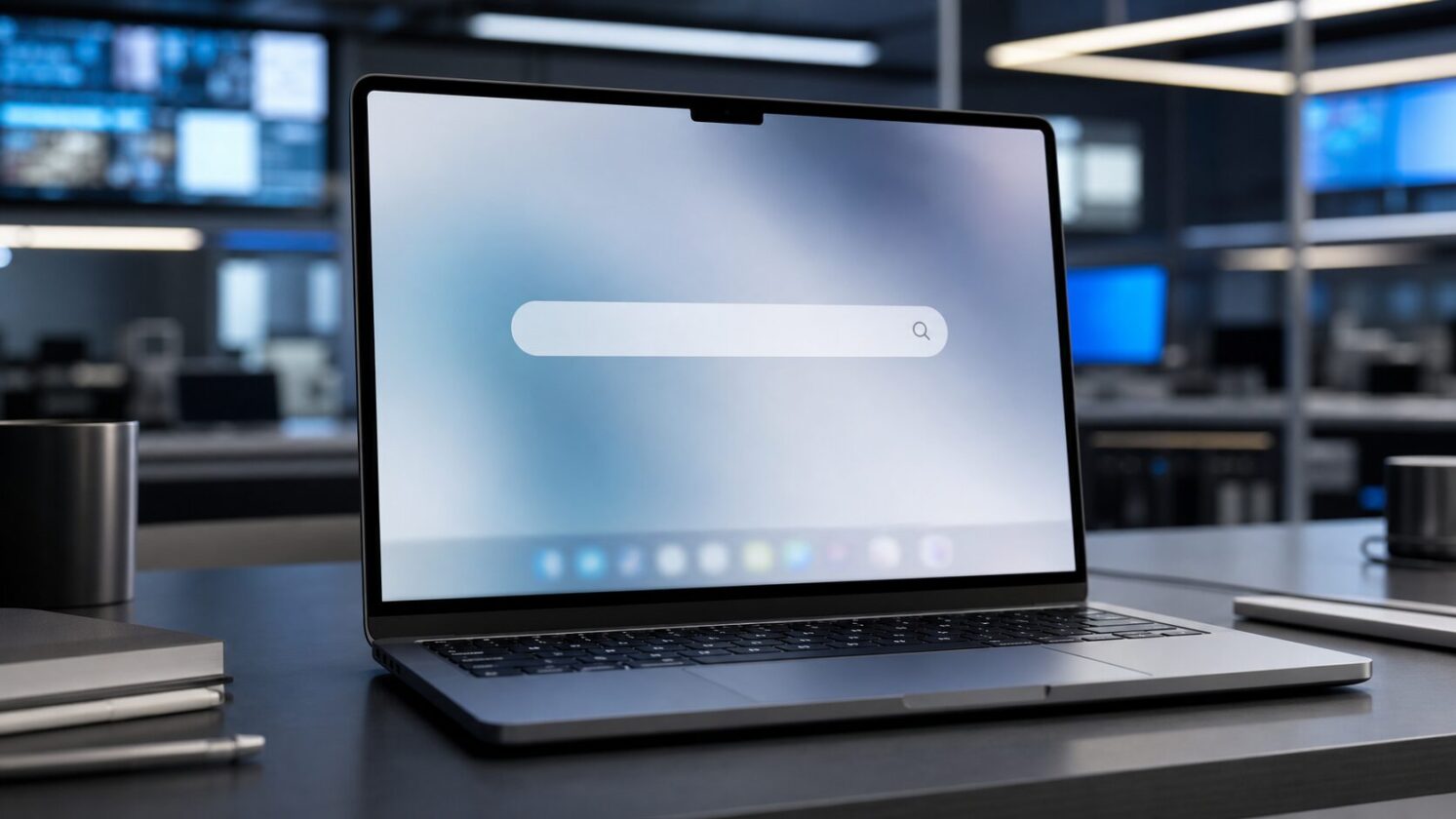 Imagem editorial gerada para a pauta: Microsoft testa busca do Windows 11 sem anúncios e recomendações indesejadas