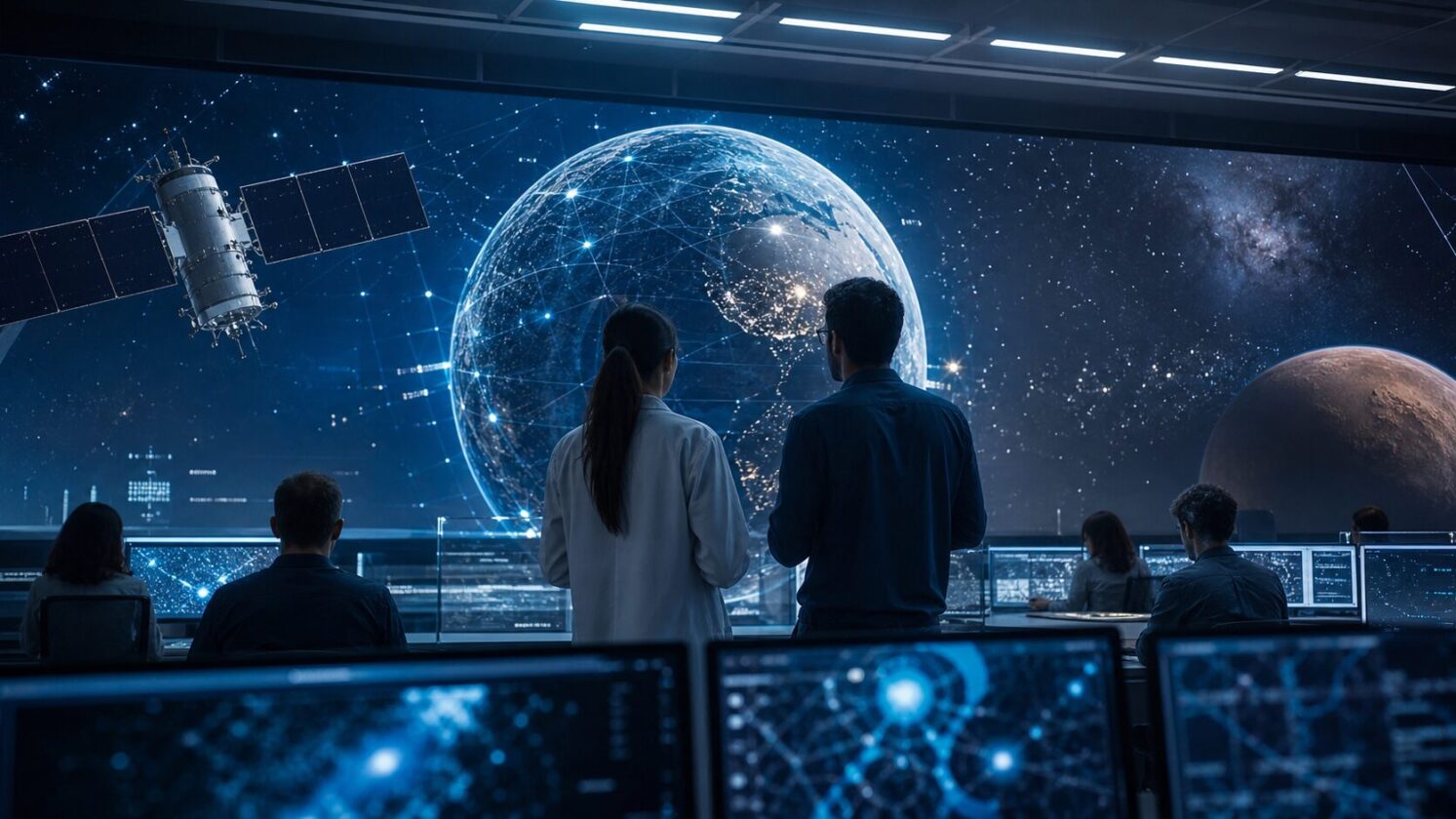 Imagem editorial para a matéria: NASA e Google DeepMind aderem à Genesis Mission para acelerar descobertas científicas com IA