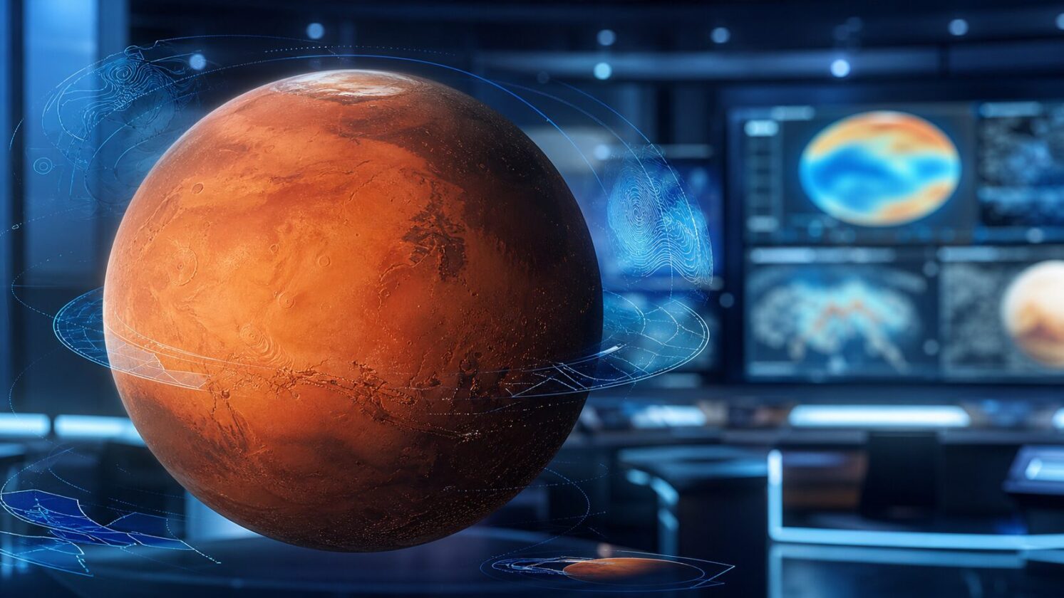 Imagem editorial para a matéria: NASA libera visualizador online para explorar dados climáticos de Marte