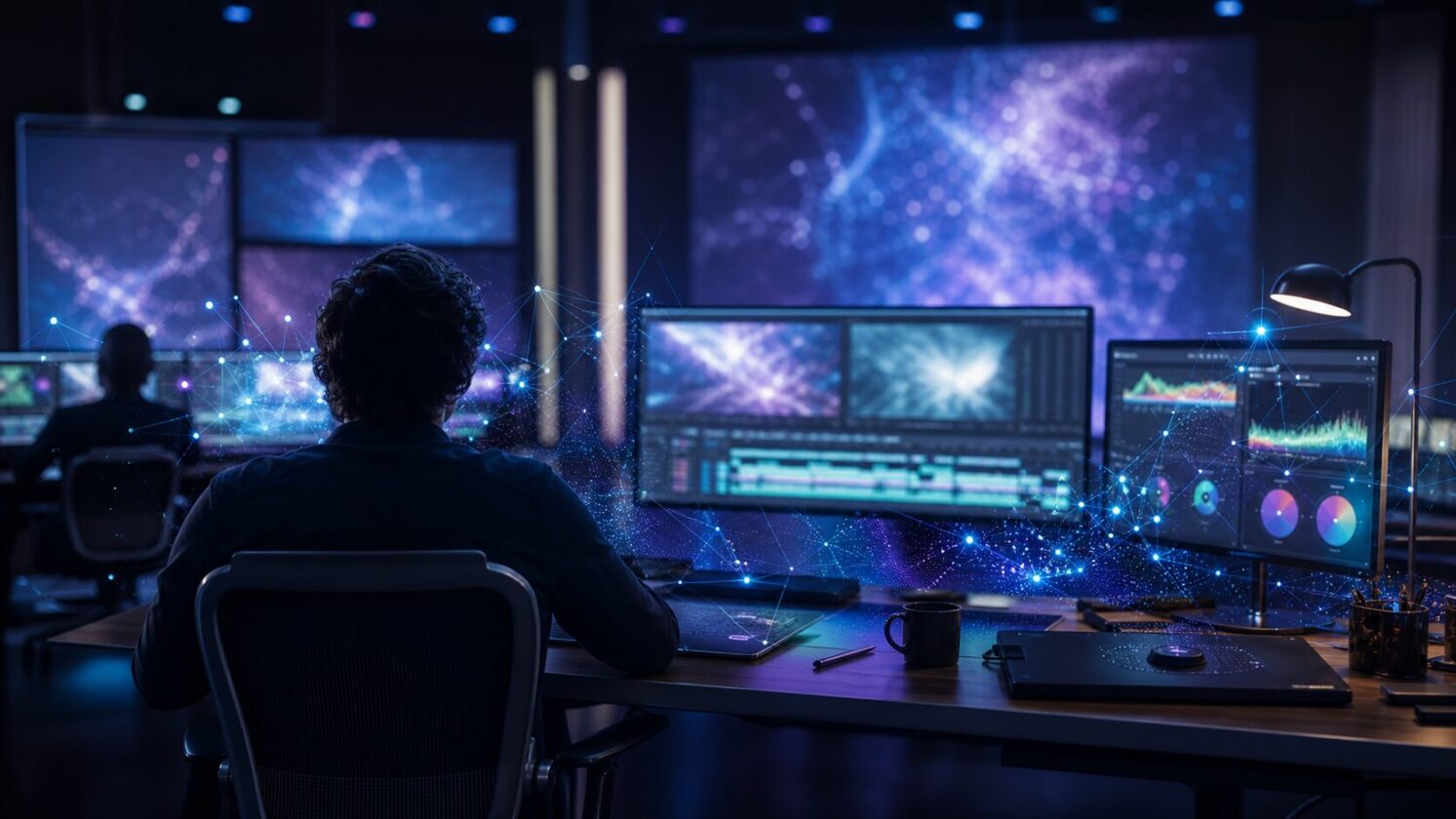 Imagem editorial para a matéria: Netflix diz que cerca de 300 títulos já usaram IA generativa, sobretudo na pós-produção