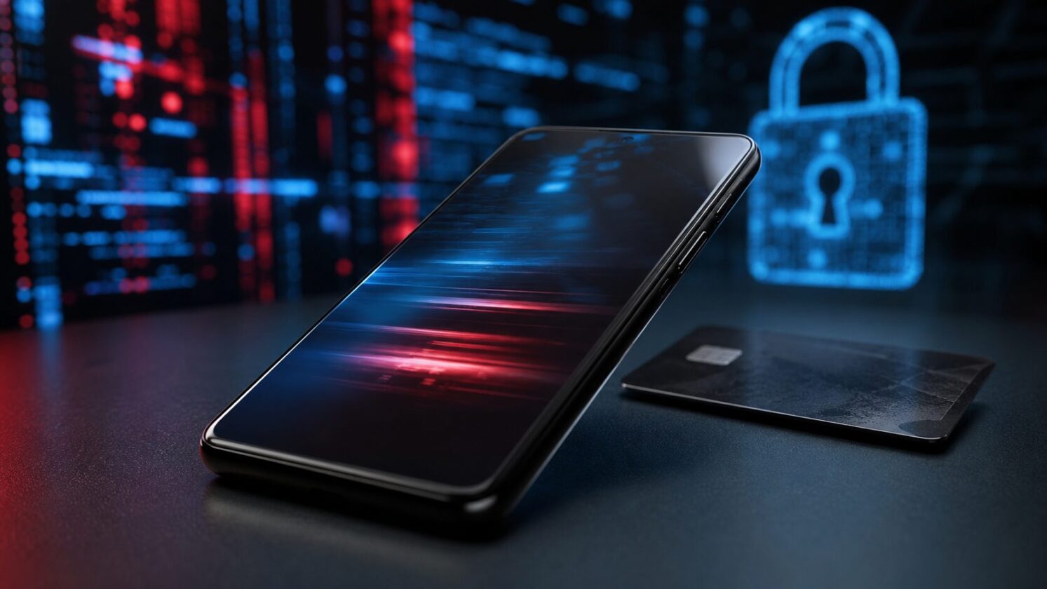 Imagem editorial gerada para a pauta: Novo malware Android promete acesso profundo ao celular e roubo de dados bancários