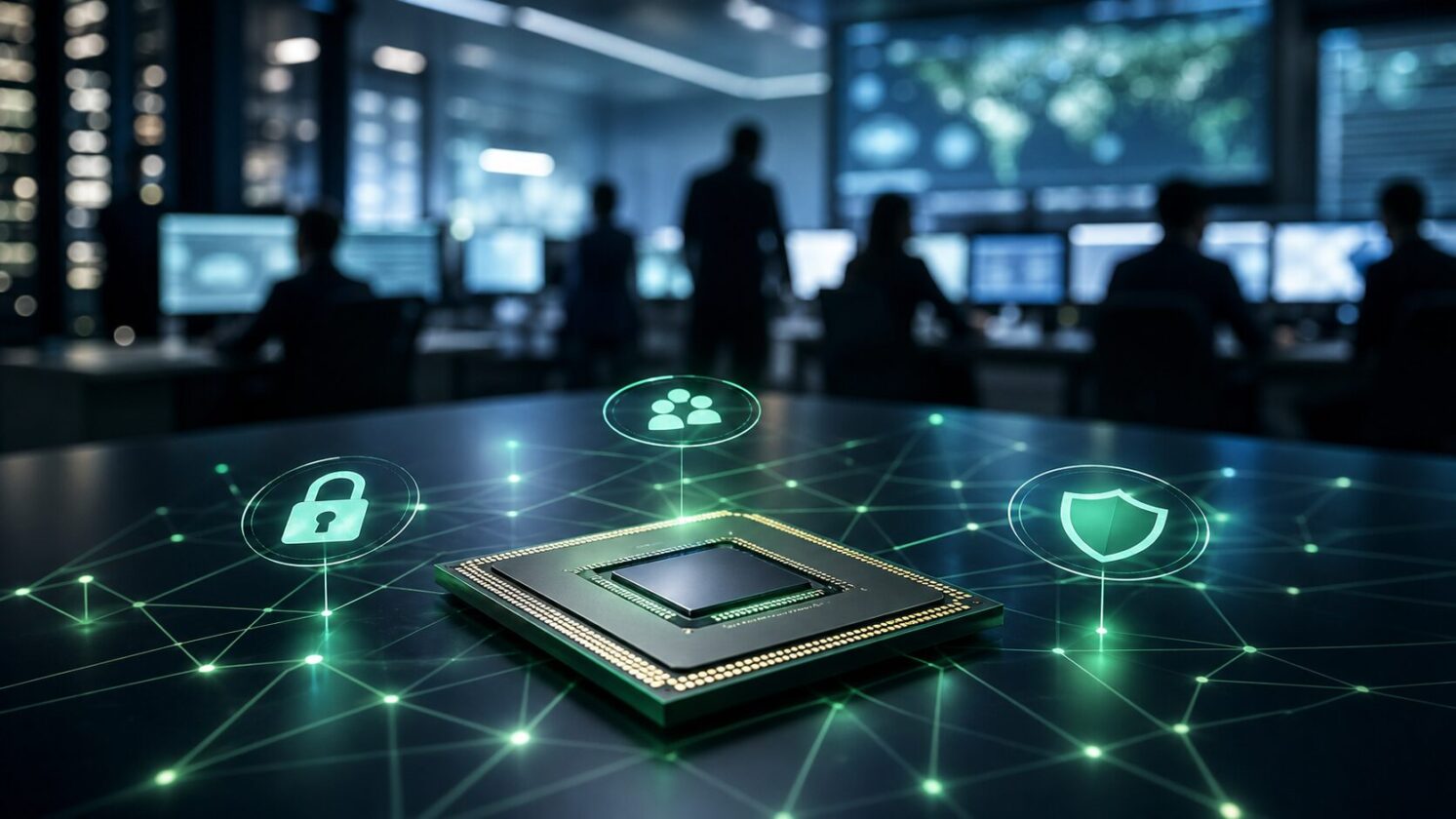 Imagem editorial para a matéria: NVIDIA anuncia aliança aberta para ampliar segurança e confiança em sistemas de IA