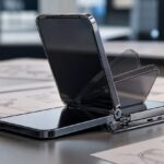 Imagem editorial para a matéria: Patente da Samsung descreve Galaxy Z Flip com dobra para dentro e para fora