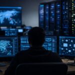Imagem editorial gerada para a pauta: Proofpoint liga ataques a servidores Roundcube de universidades a espionagem chinesa suspeita