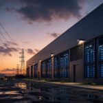Imagem editorial para a matéria: Queda de linha de energia expõe fragilidade de data centers de IA diante da rede elétrica