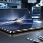 Imagem editorial para a matéria: Samsung detalha Flex Titanium para reduzir vinco em telas dobráveis