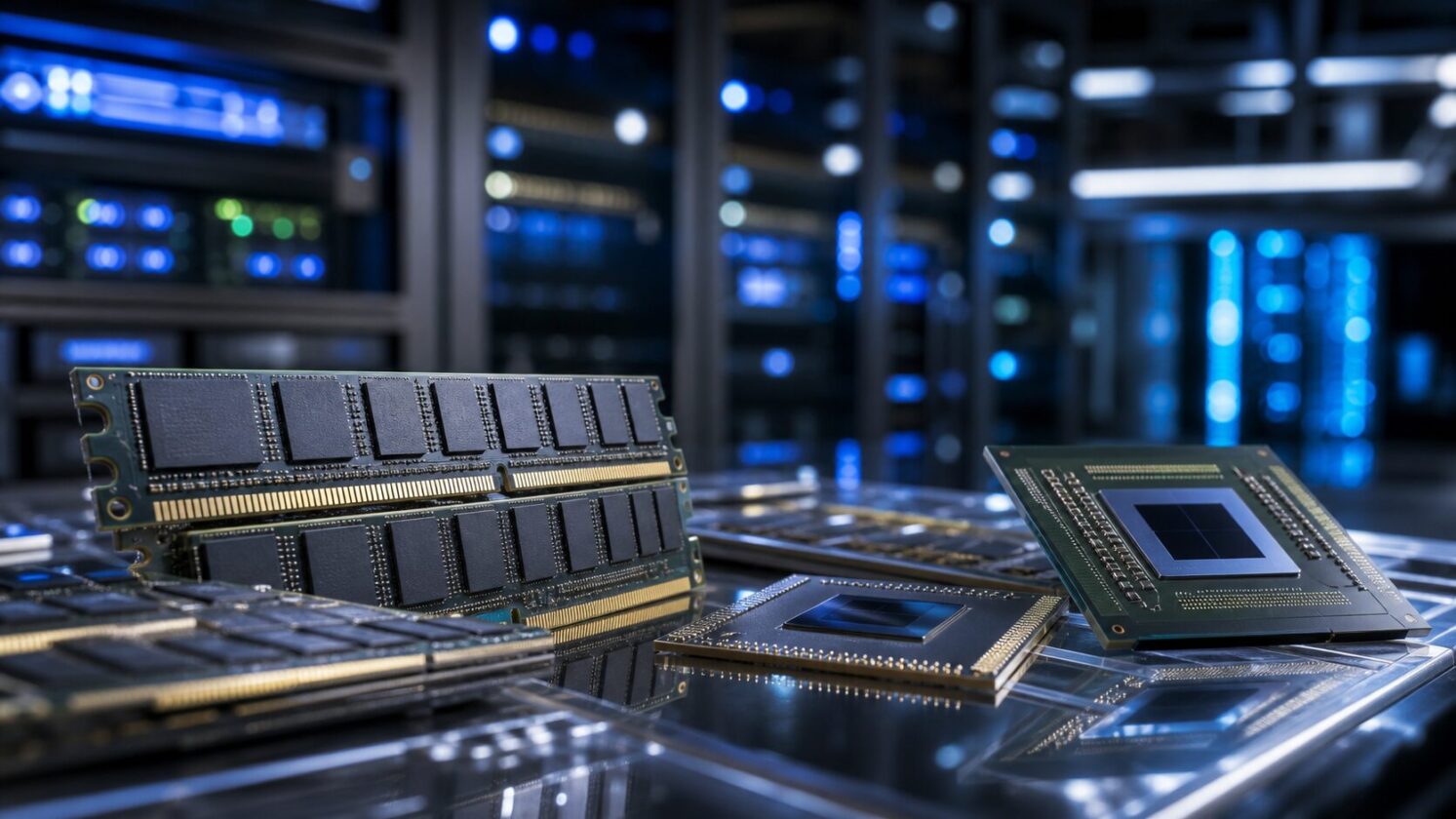 Imagem editorial para a matéria: Samsung prevê escassez de memória mais intensa até 2027 e impacto prolongado até 2028
