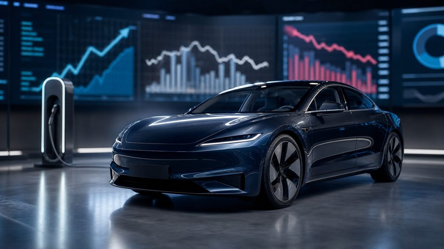 Imagem editorial para a matéria: Tesla recupera receita no 2º trimestre, mas lucro segue pressionado