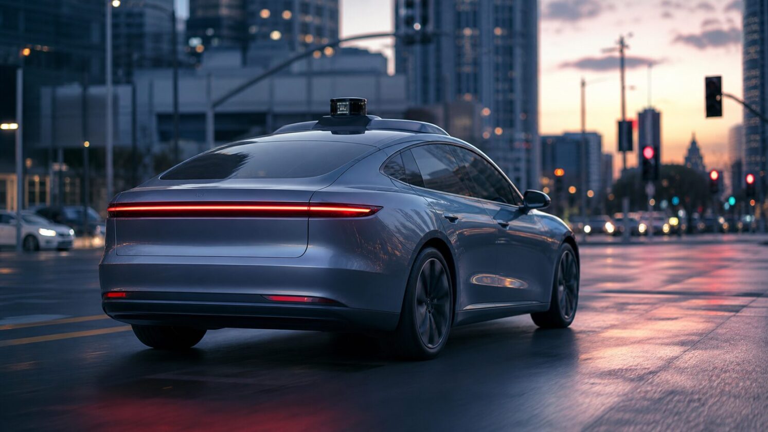 Imagem editorial para a matéria: Tesla registra queda de 36% nas milhas pagas de robotáxis no segundo trimestre
