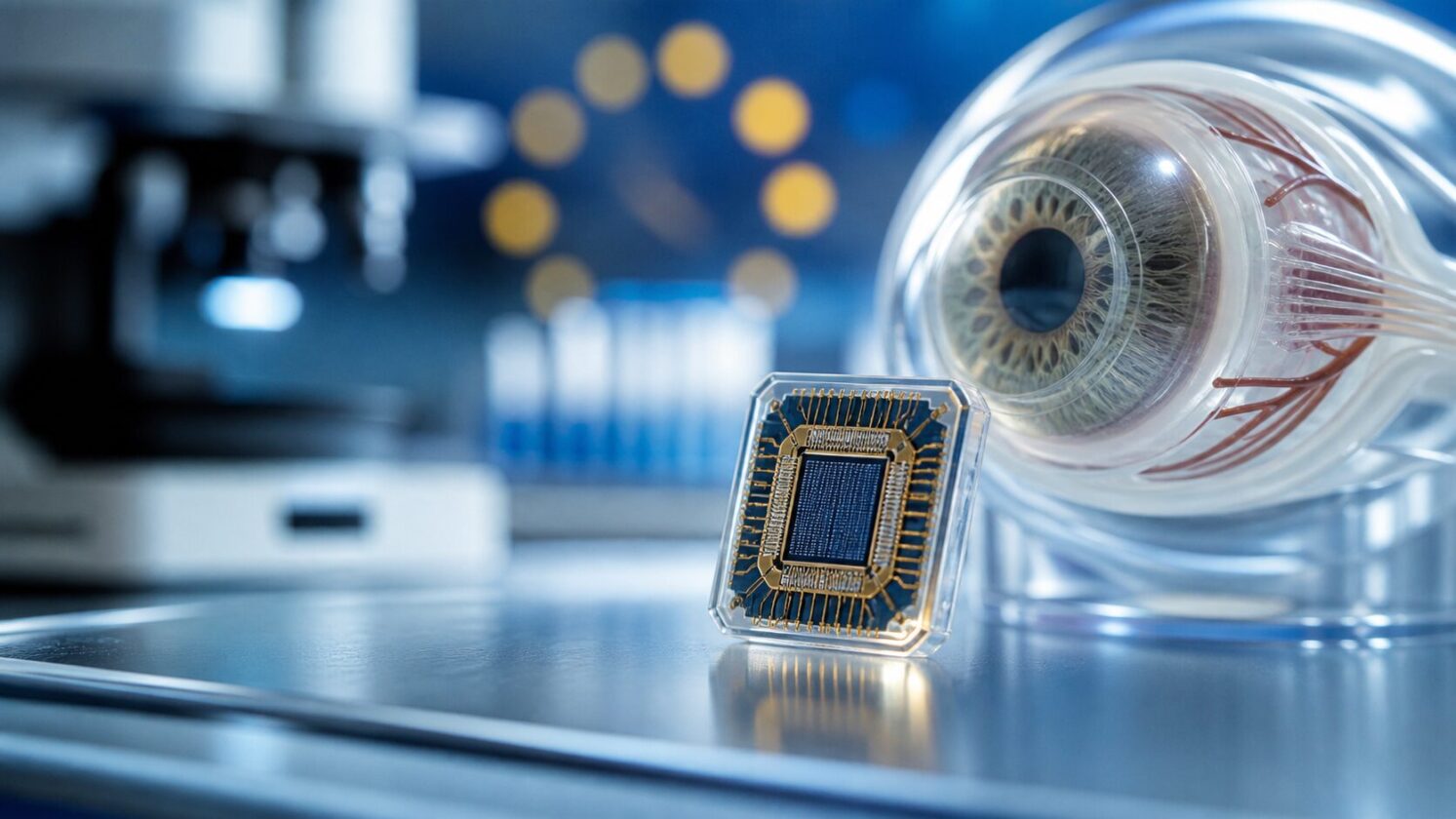 Imagem editorial para a matéria: União Europeia aprova chip da Science Corporation para restauração de visão
