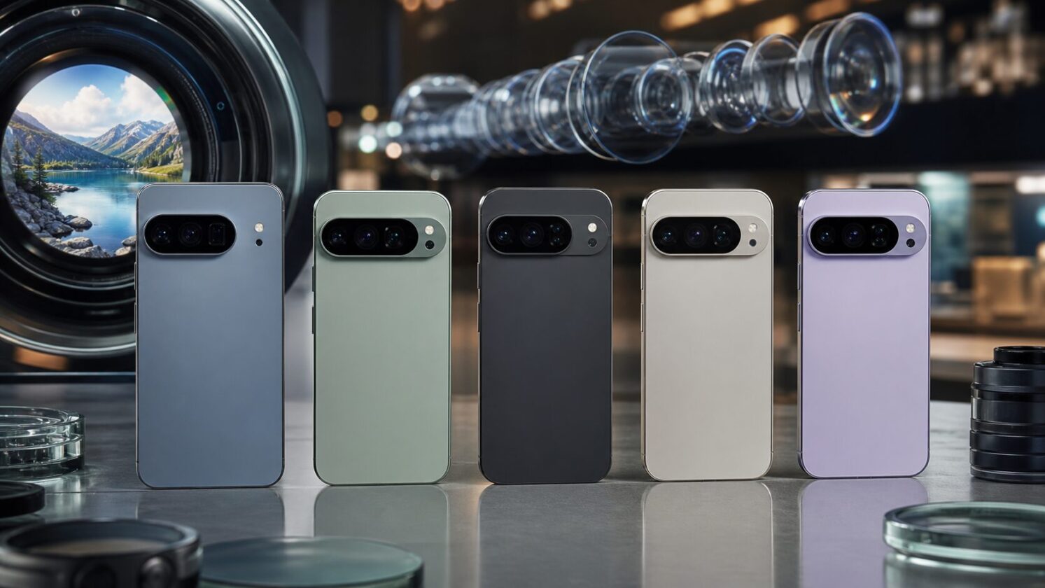 Imagem editorial para a matéria: Vazamento aponta possíveis novas cores e mudanças no zoom da linha Pixel 11