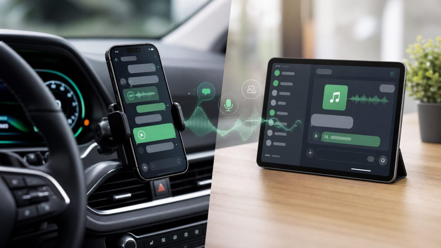 Imagem editorial para a matéria: WhatsApp anuncia recursos para carro, iPad e compartilhamento de músicas no Status
