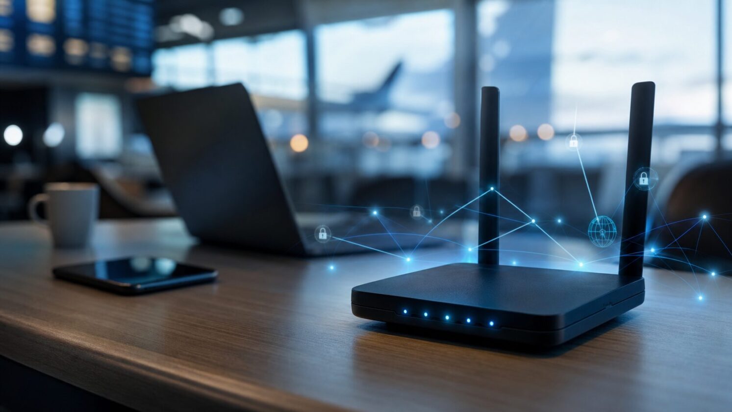 Imagem editorial para a matéria: Alerta técnico aponta uso de Wi‑Fi público para espalhar malware em operação atribuída ao SVR russo