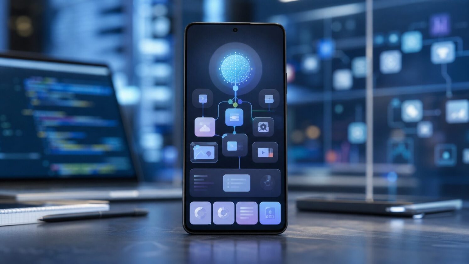 Imagem editorial para a matéria: Análise de app indica que Gemini Spark pode ganhar criação de skills no Android