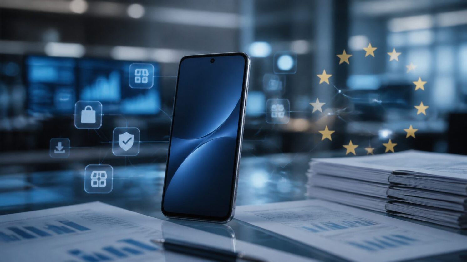 Imagem editorial para a matéria: Apple muda termos comerciais da App Store na União Europeia