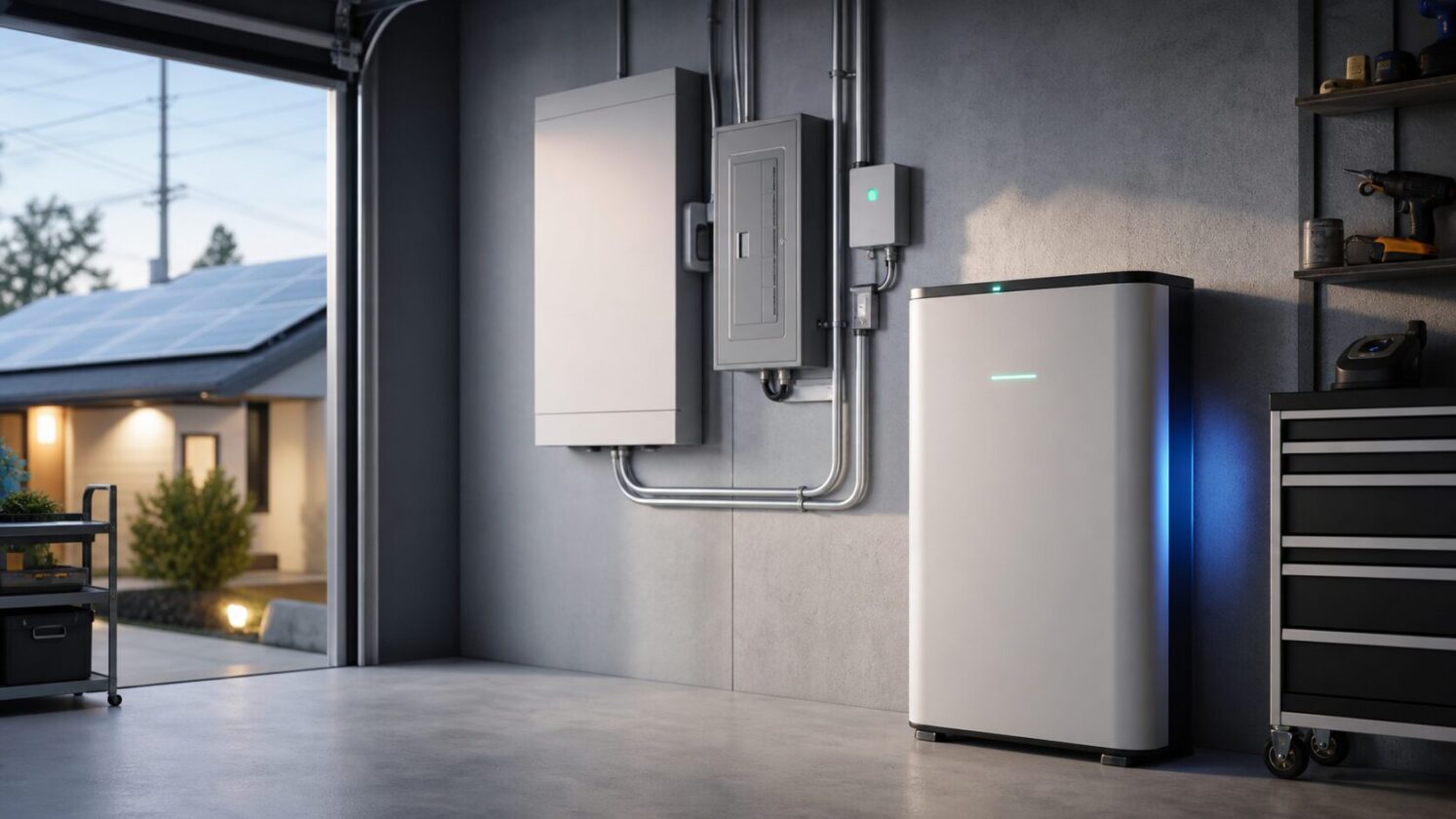 Imagem editorial para a matéria: Base Power capta mais US$ 1 bilhão para ampliar baterias residenciais ligadas à rede