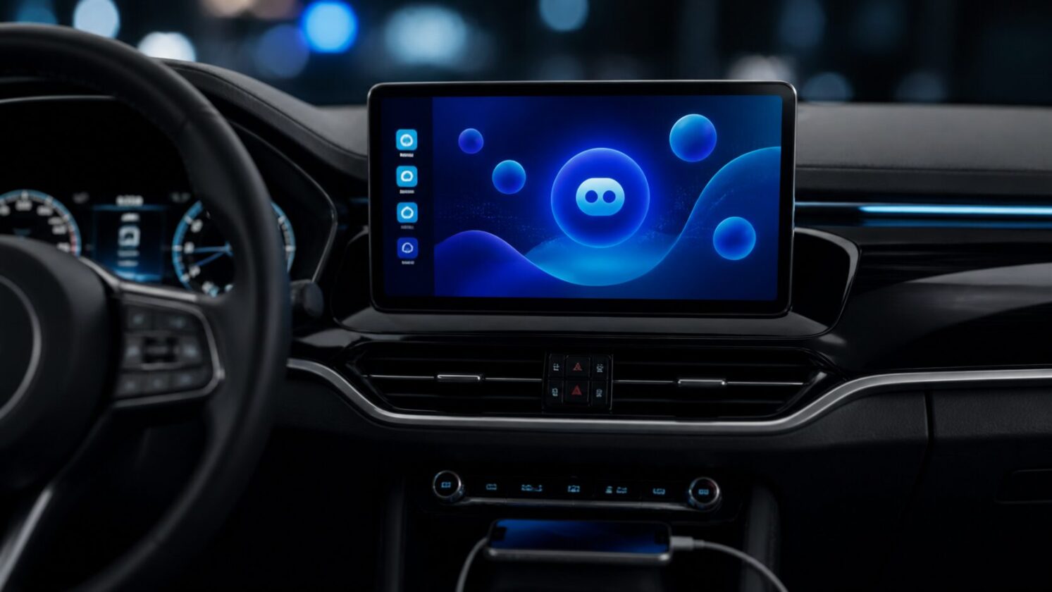 Imagem editorial para a matéria: CarPlay ganha novo app de chatbot com IA antes da chegada da Siri com recursos avançados