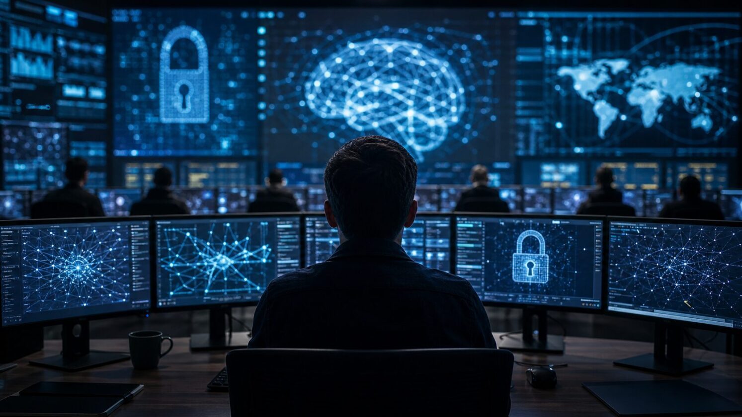 Imagem editorial para a matéria: CrowdStrike vê IA ganhar espaço como ferramenta e alvo de ciberataques