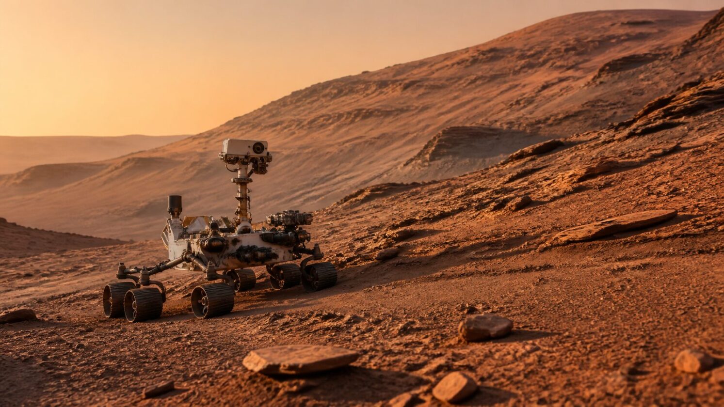 Imagem editorial para a matéria: Curiosity retoma subida no Monte Sharp após desvio científico em Marte