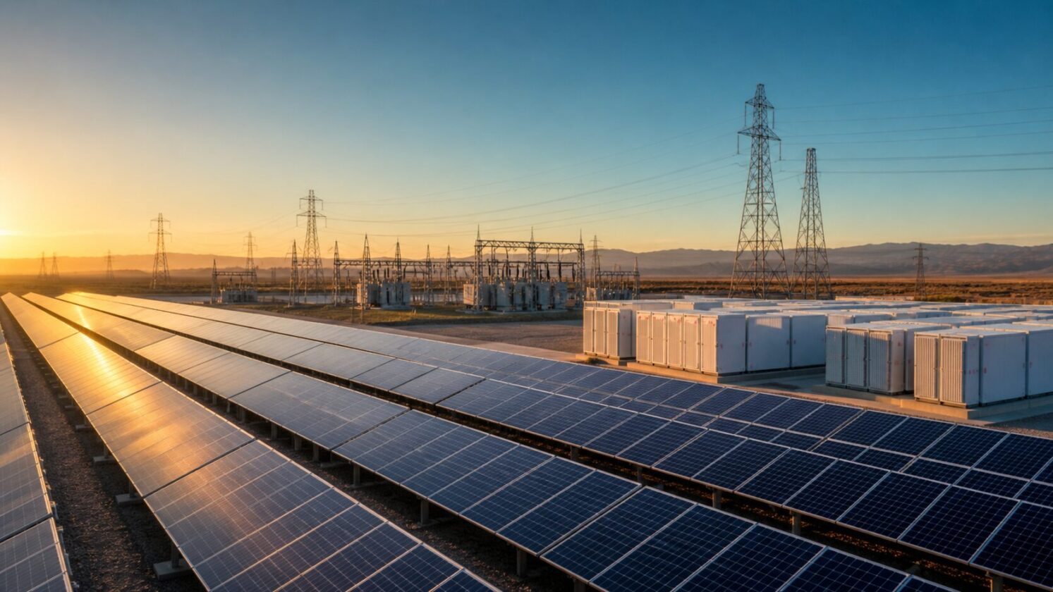 Imagem editorial para a matéria: Energia solar lidera novas usinas nos EUA em 2026