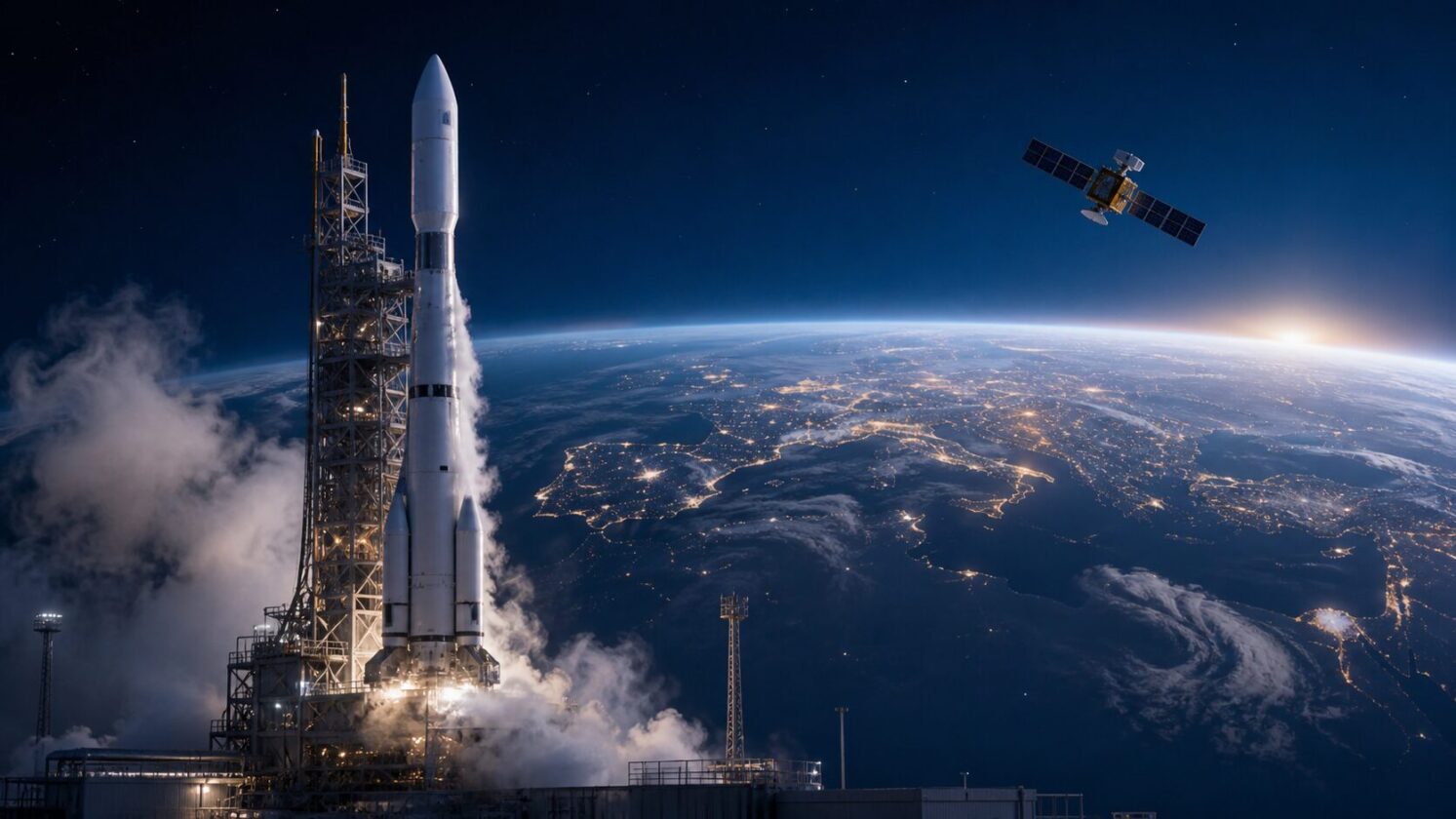 Imagem editorial para a matéria: ESA divulga vídeo com destaques do lançamento do Ariane 6 com o MTG-I2