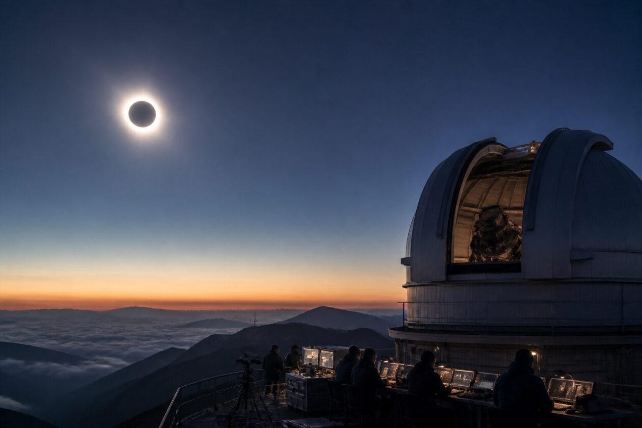 Imagem editorial para a matéria: ESA transmitirá ao vivo eclipse solar total de 12 de agosto