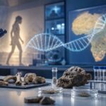 Imagem editorial para a matéria: Estudo aponta que linhagem humana ‘fantasma’ na África deixou marcas no DNA atual