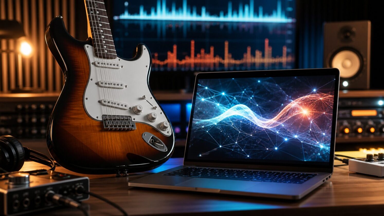 Imagem editorial para a matéria: Fala do CEO da Fender sobre IA e música volta a circular e gera reação