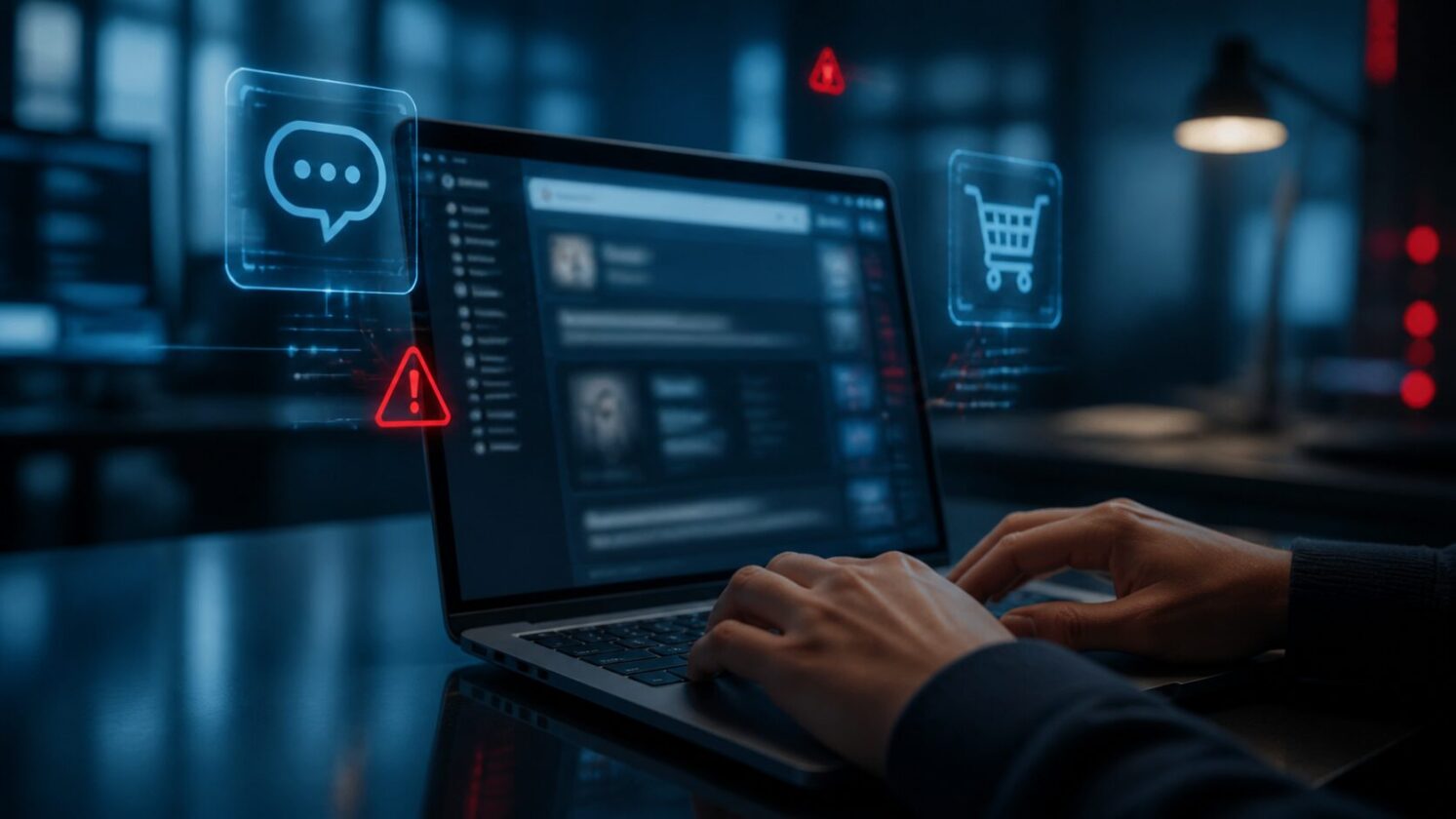 Imagem editorial para a matéria: Falhas em navegador com IA da OpenAI permitiriam spam no WhatsApp e compra sem autorização