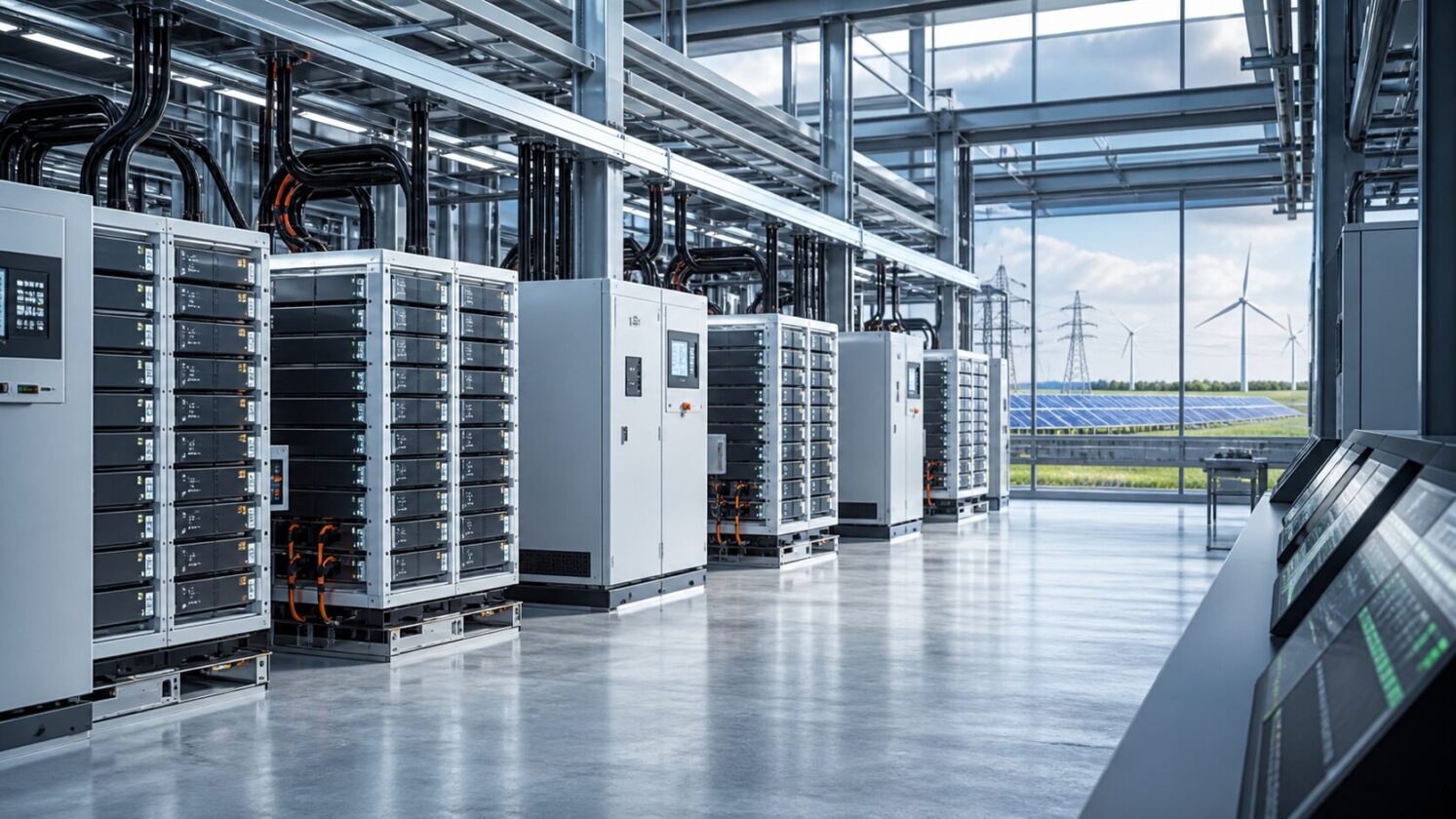 Imagem editorial para a matéria: Form Energy levanta US$ 750 milhões para expandir fabricação de baterias para a rede elétrica