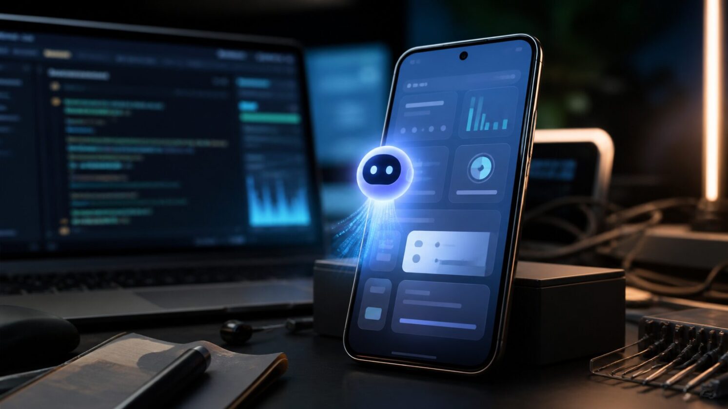 Imagem editorial para a matéria: Gemini pode ganhar função de suporte técnico nos celulares Pixel