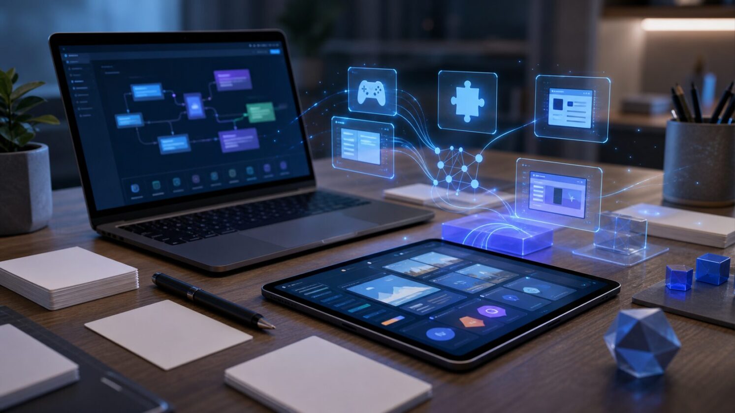 Imagem editorial para a matéria: Indícios apontam que Gemini Notebook pode criar jogos de aprendizagem com material de estudo