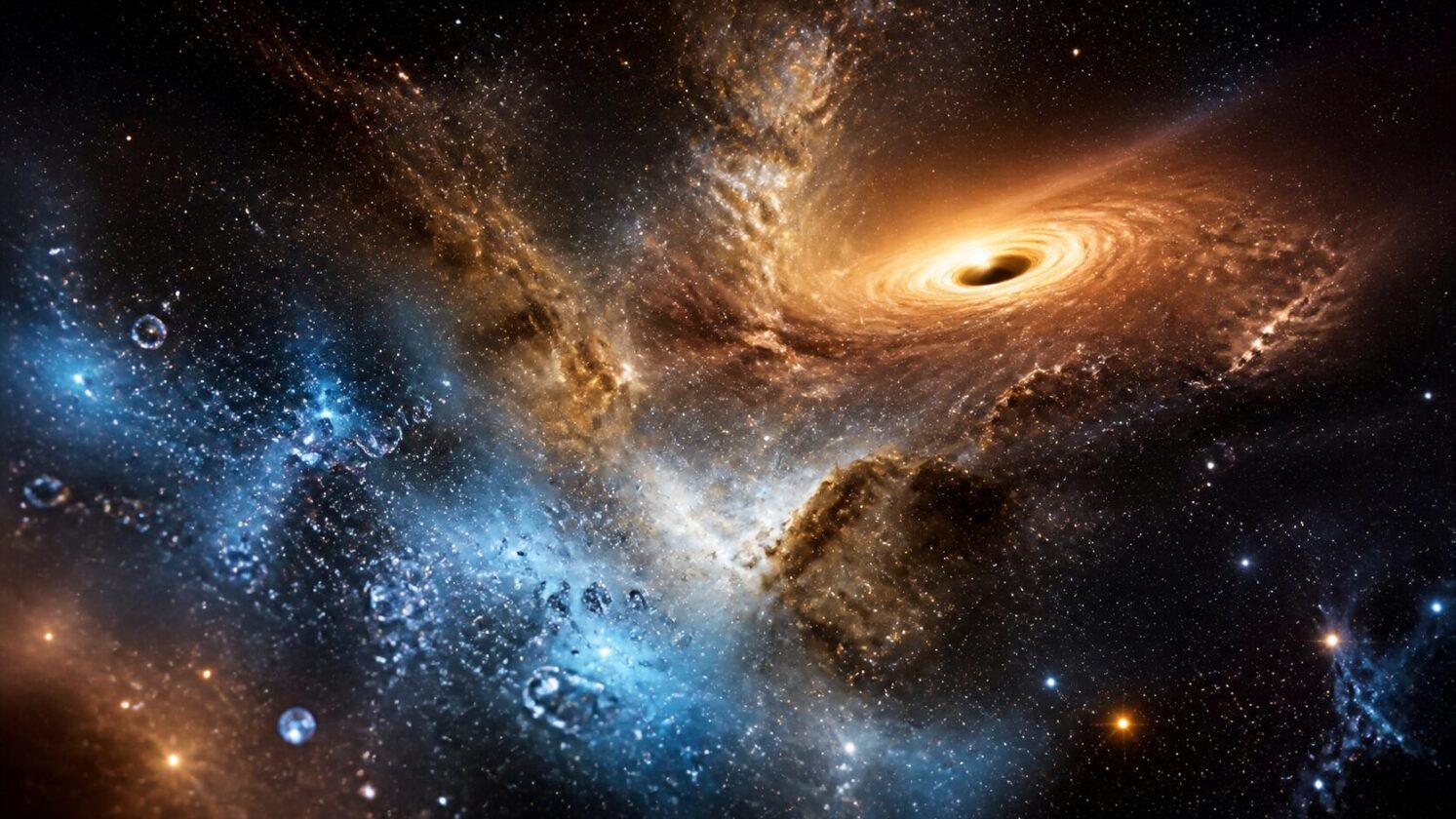 Imagem editorial para a matéria: James Webb detecta poeira e água perto de Sagittarius A*