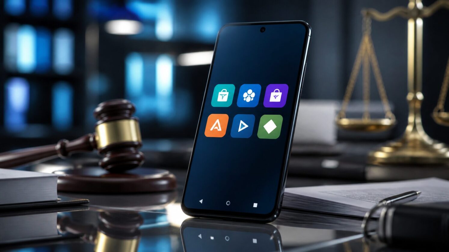 Imagem editorial para a matéria: Juiz ordena que Google facilite download de lojas alternativas no Google Play