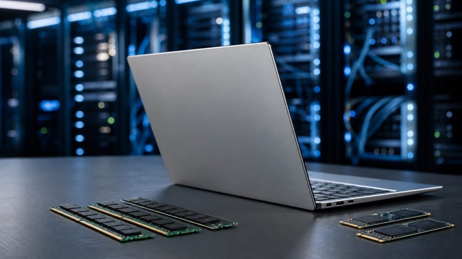 Imagem editorial para a matéria: MacBook Air pode enfrentar escassez com pressão por memória usada em IA