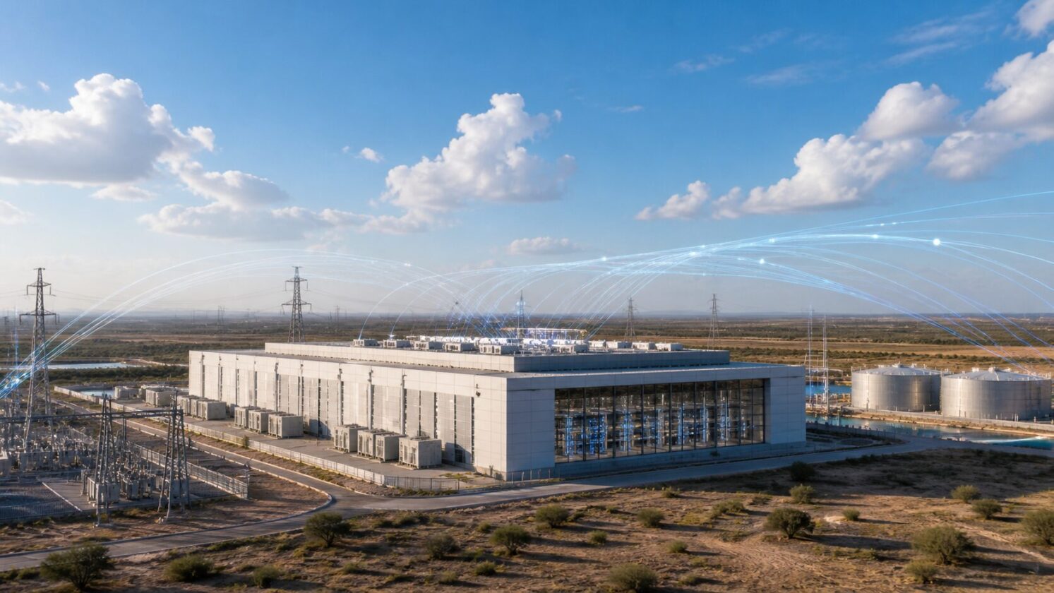 Imagem editorial para a matéria: Meta apoia padrões para data centers no Texas