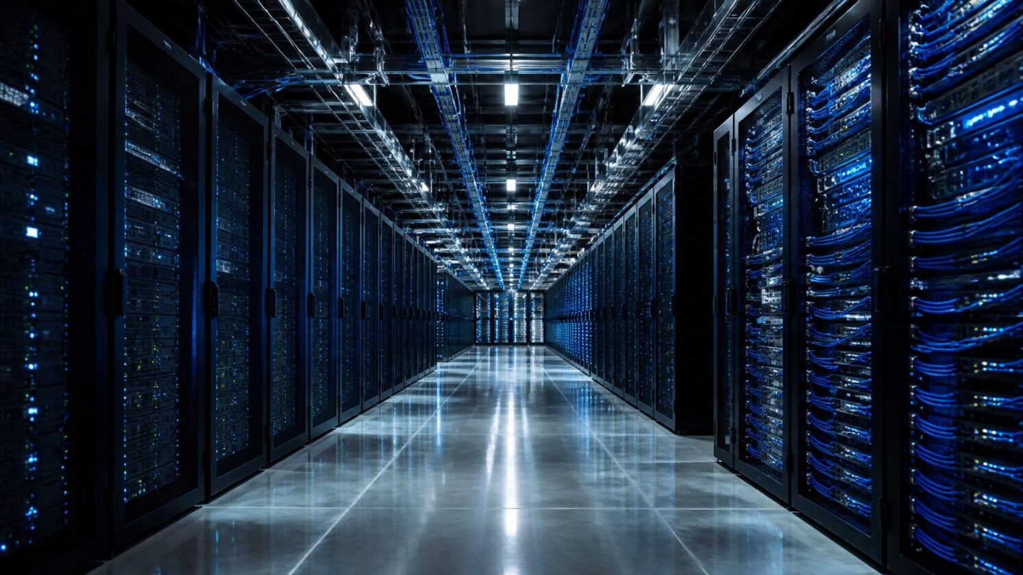 Imagem editorial para a matéria: Meta diz que construir data centers próprios virou peça central de sua estratégia em IA