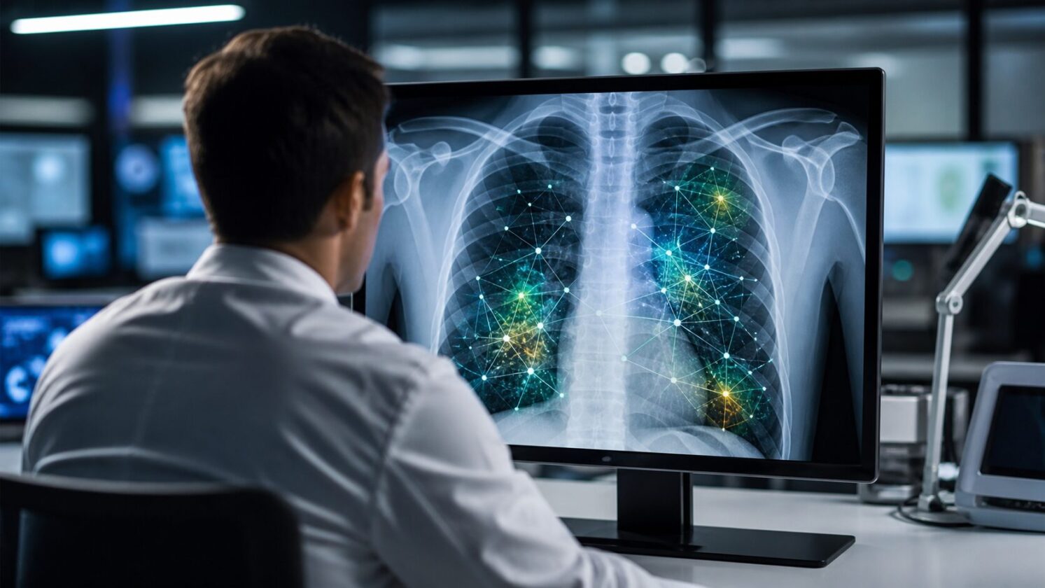 Imagem editorial para a matéria: Microsoft Research apresenta CARE-X para IA em radiologia