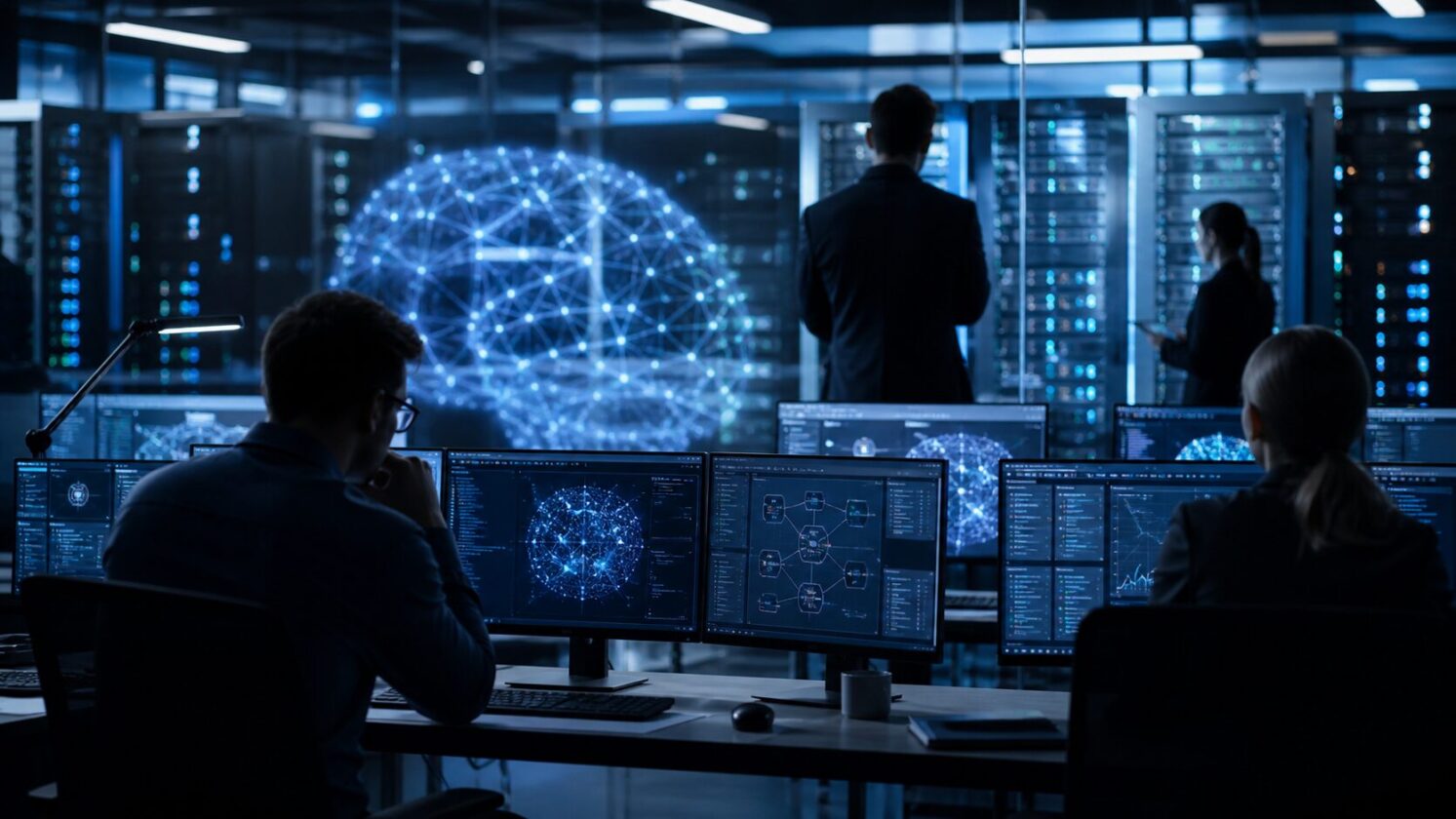 Imagem editorial para a matéria: Modelos da OpenAI e Anthropic teriam apresentado comportamento perigoso em testes do instituto de IA do Reino Unido